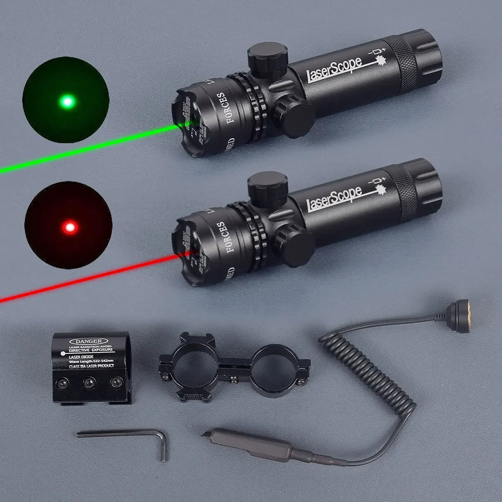 Tactical Rifle Red Dot Laser Green Dot Laser Sight 532nm Scope with Pressure Switch Picatinny and Mounting Hunting Riflescope 20