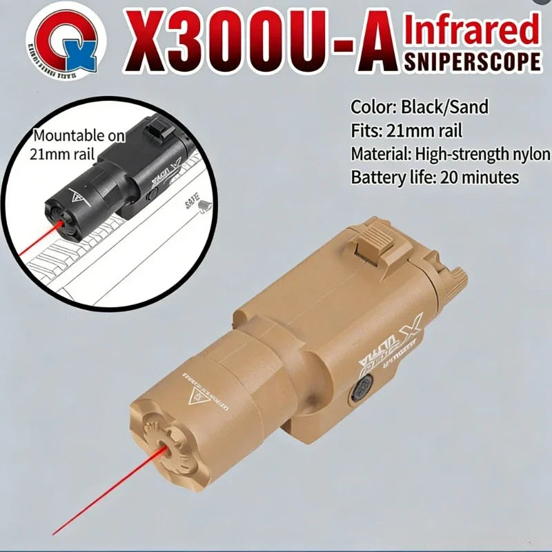 Multifunctional X300 Flashlight & Infrared Laser Sight for Airsoft Toy Guns with 20mm Rail