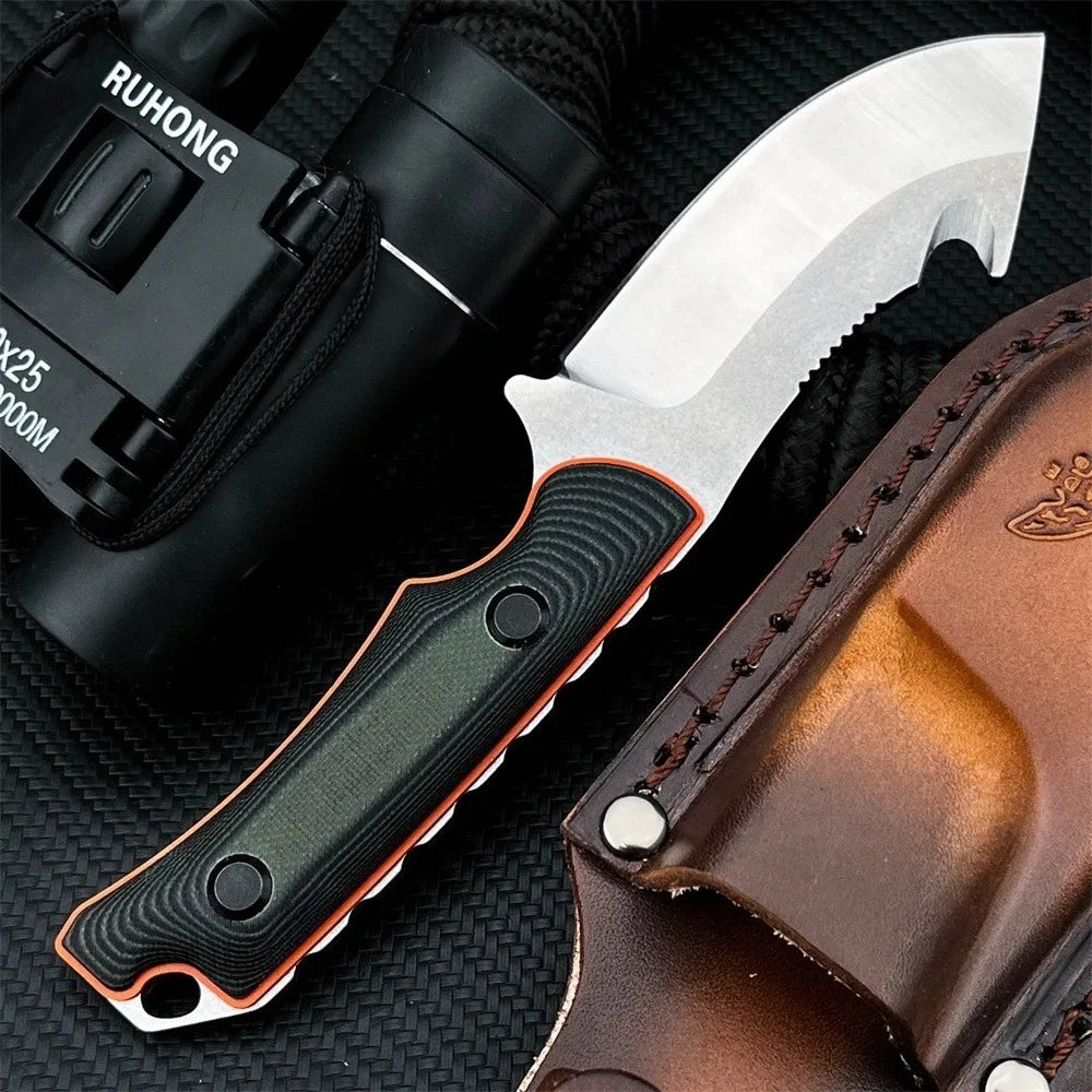 BM 15018 Survival Fixed Blade Knife 8Cr13MoV Steel Blade with Dual-Color G10 Handle Camping Hunting Outdoor Tool with Sheath