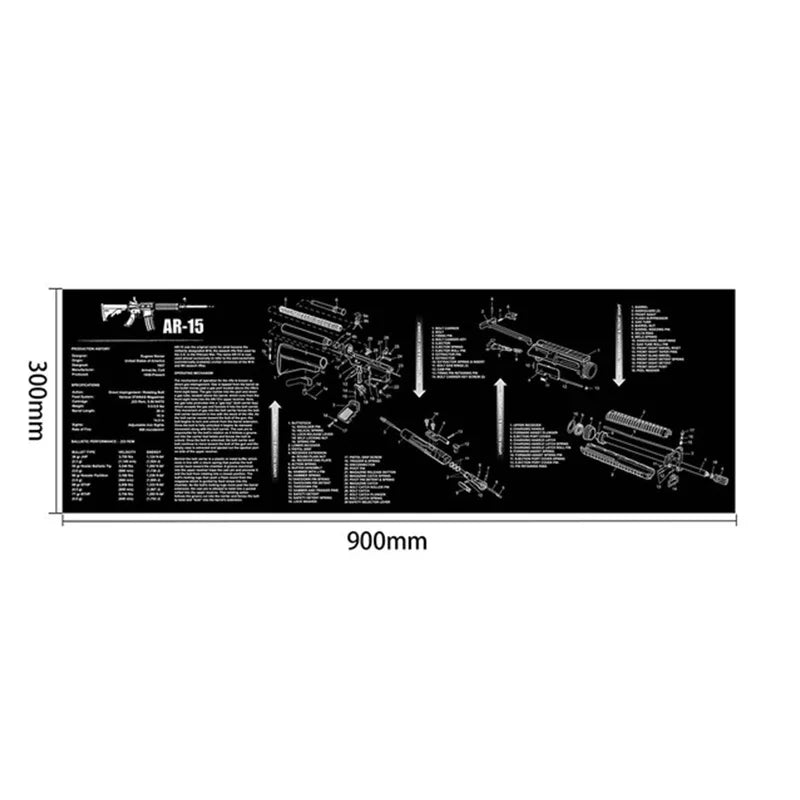 Gun Cleaning Rubber Mat Mouse Pad AR15 AK47 Remington 870 GLK GEN4 GEN 5 CZ-75 Punisher P220 P226 P229 Beret 92 1911 3D