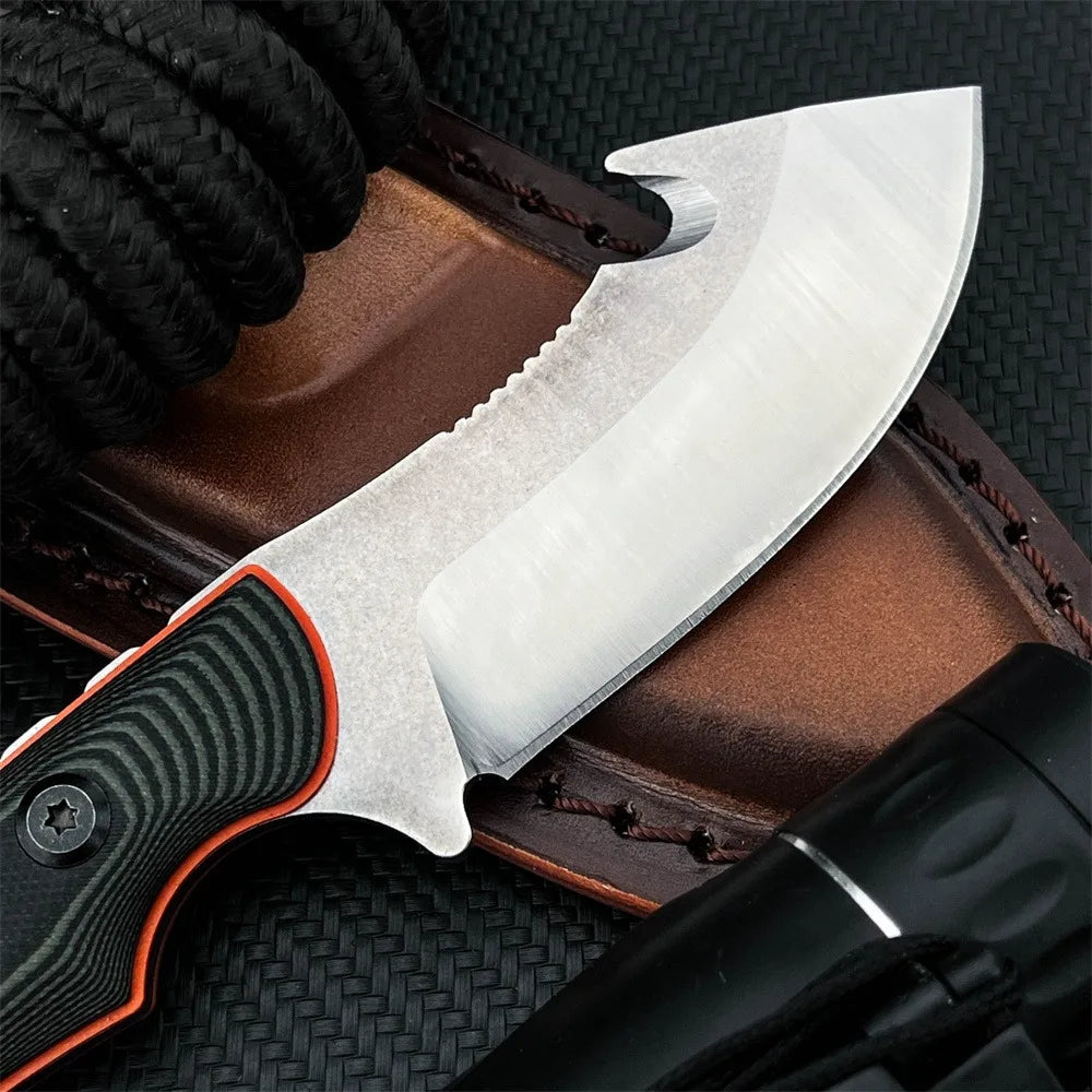 BM 15018 Survival Fixed Blade Knife 8Cr13MoV Steel Blade with Dual-Color G10 Handle Camping Hunting Outdoor Tool with Sheath