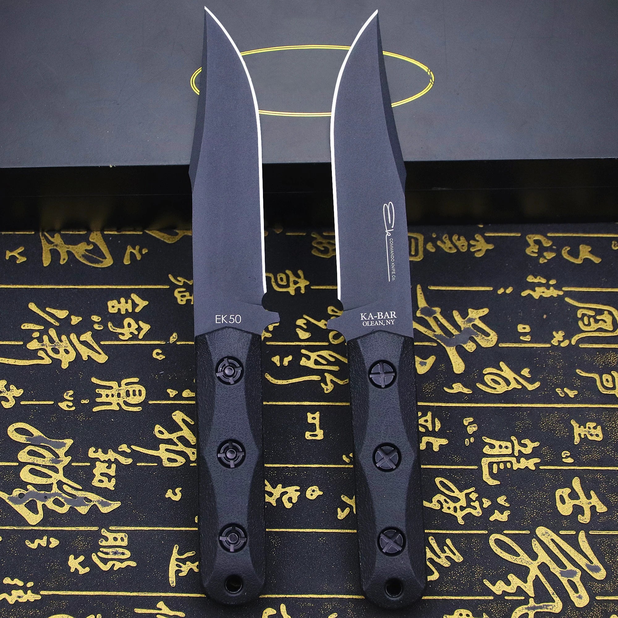 U.S.AKB-EK50 Jungle Hunting Straight Knife + Sheath, Outdoor Camping Survival Knife, Multi-purpose EDC Knife