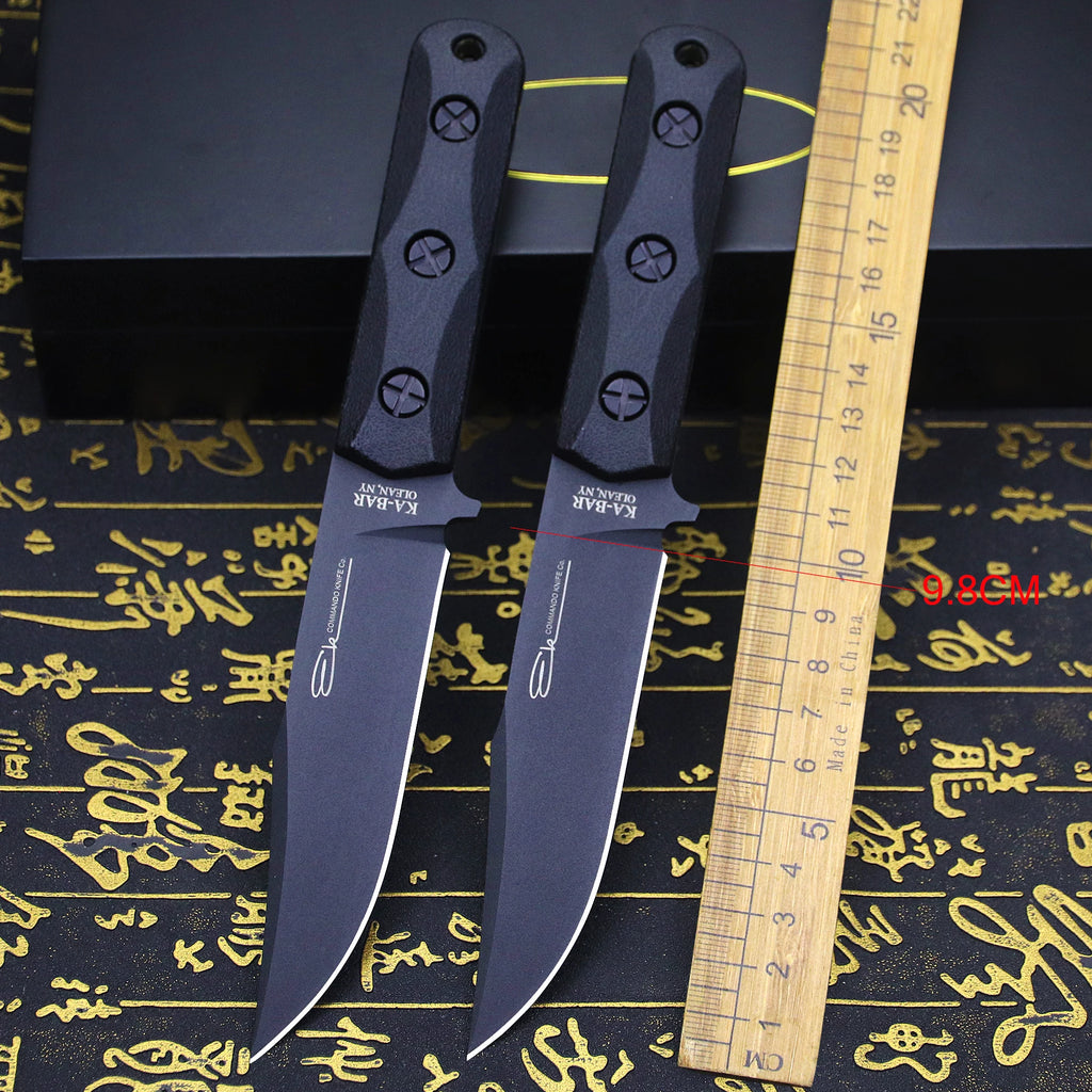 U.S.AKB-EK50 Jungle Hunting Straight Knife + Sheath, Outdoor Camping Survival Knife, Multi-purpose EDC Knife