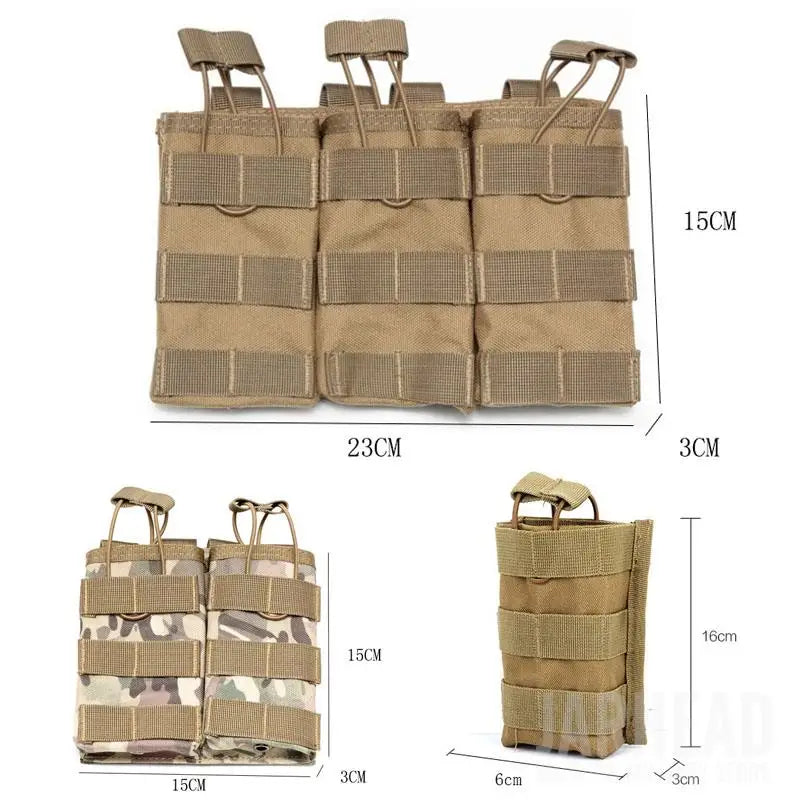 حقيبة مجلات تكتيكية مفردة ومزدوجة وثلاثية Molle Airsoft AK 7.62 5.56mm M4 لبندقية مسدس حقيبة تكتيكية لصيد الملحقات