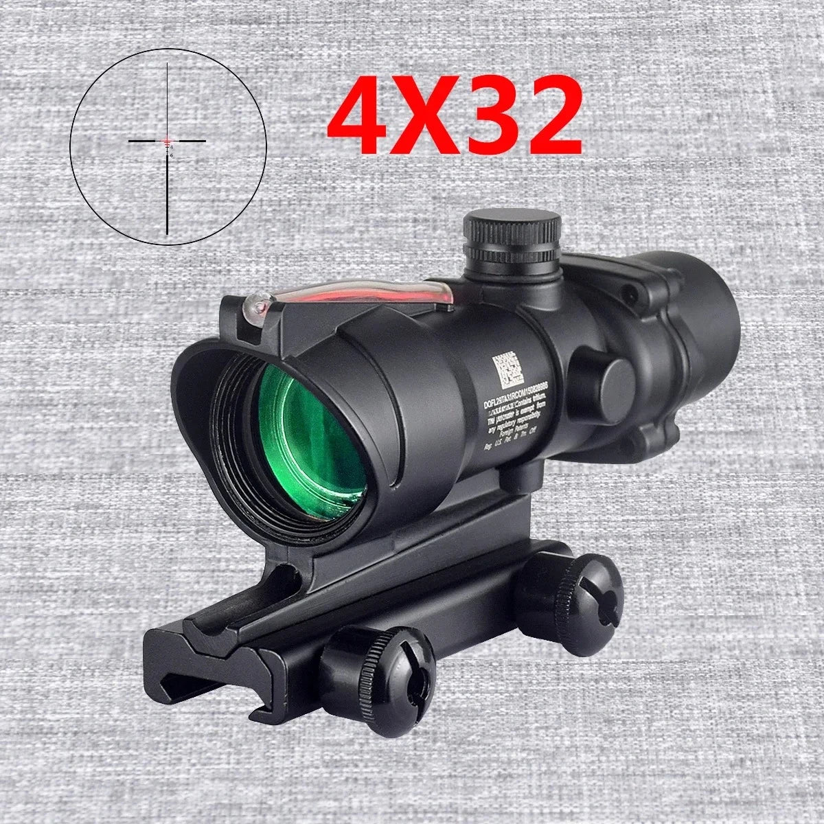 HOT 4X Magnifier 4X32 Real Fiber Optics Red Green Dot Sight Scope With RM Hunting 20mm Optic Scope Killflash Cover Cap