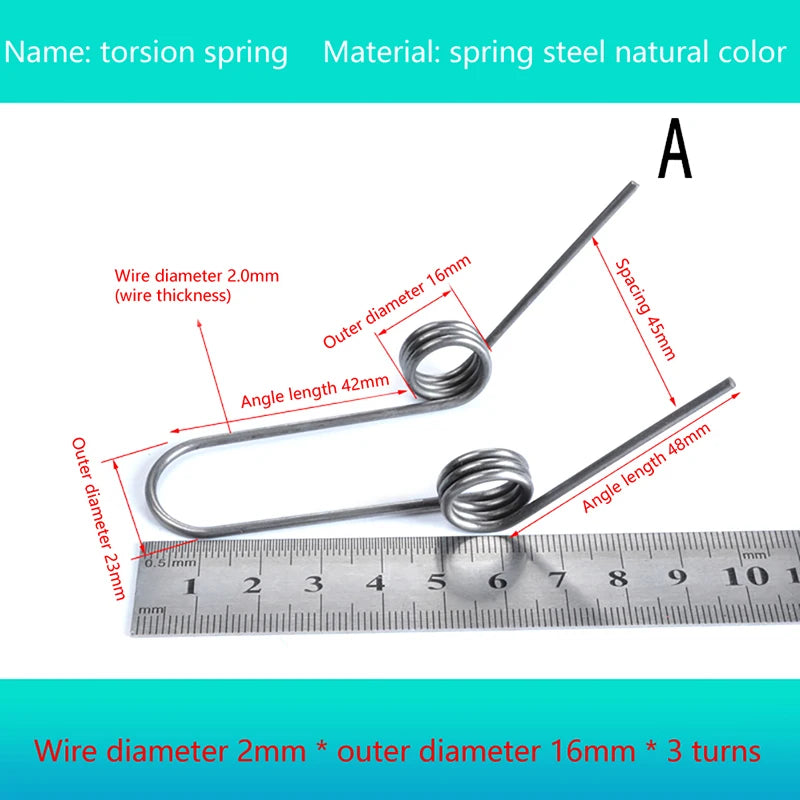 1Pcs Double Torsion Spring 2*16A/B Style Spring Farm Machinery Parts Home DIY