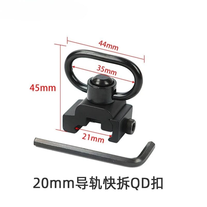 Tactic Gear Strap Buckle QD Sling Swivel 20mm Picatinny Rail Mount Base Quick Detach Rail Mount for Mlok Rail Gun Accessories