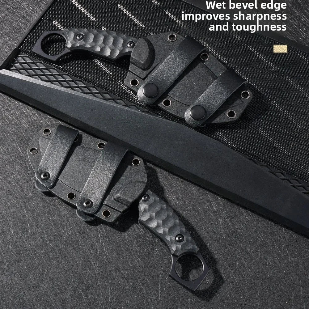 New Tactical Fixed Blade Knfie Sheath NioLox Steel Knife Fiberglass Handle Outdoor Survival Knife EDC Hunting Camping Knife
