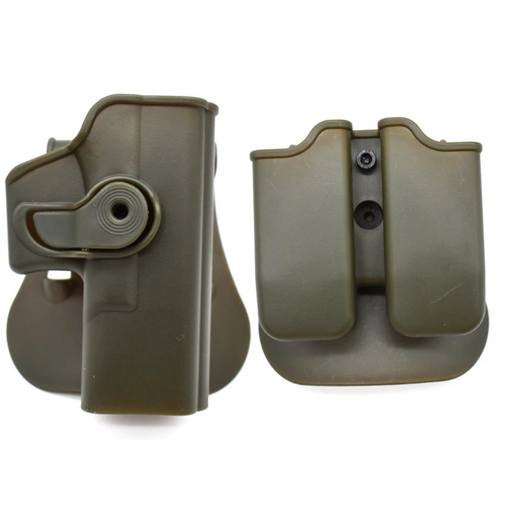 Tactical Gun Holster with Double Magazine Pouch Pistol Holster Belt Waist Holster Gun Paddle Carry Case For Glock 17 accessory
