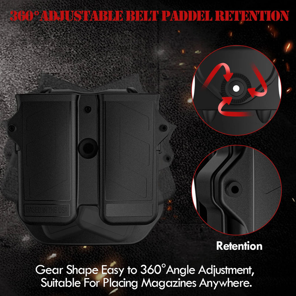 حامل أدوات عالمي لحافظة مزدوجة حامل مخازن مسدس عيار 9 ملم 10 ملم 0.40S&W 0.357 0.45ACP جراب مخزن فردي مزدوج الصف