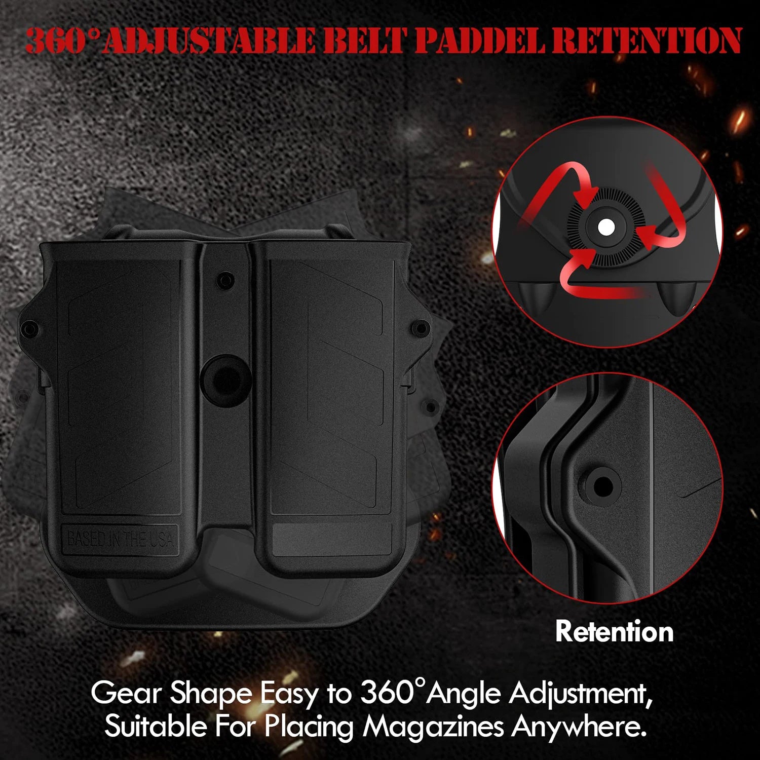 حامل أدوات عالمي لحافظة مزدوجة حامل مخازن مسدس عيار 9 ملم 10 ملم 0.40S&W 0.357 0.45ACP جراب مخزن فردي مزدوج الصف