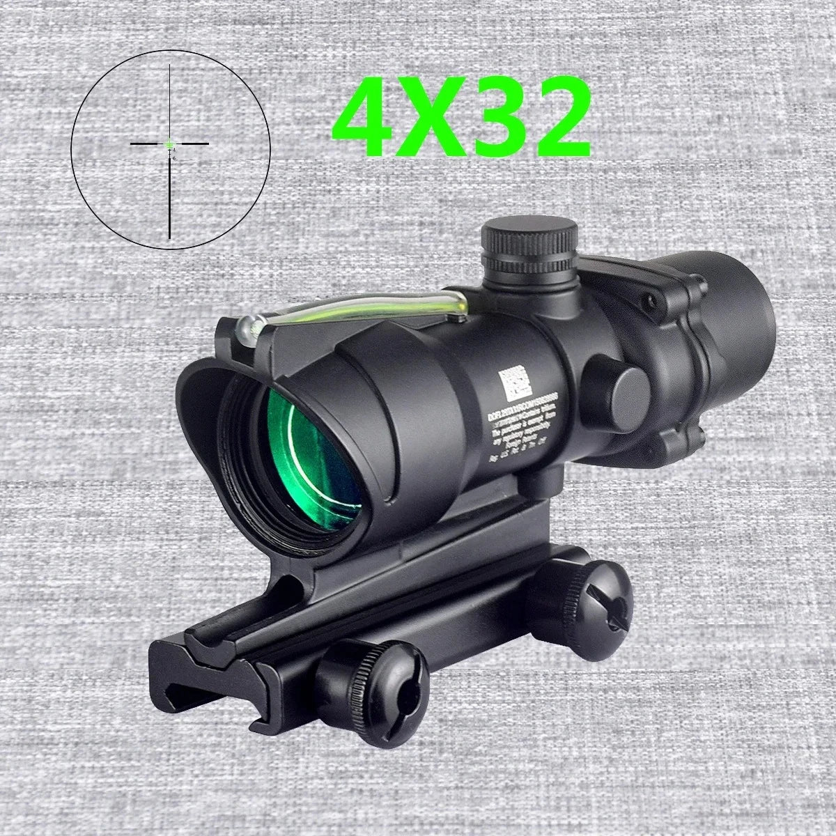 HOT 4X Magnifier 4X32 Real Fiber Optics Red Green Dot Sight Scope With RM Hunting 20mm Optic Scope Killflash Cover Cap
