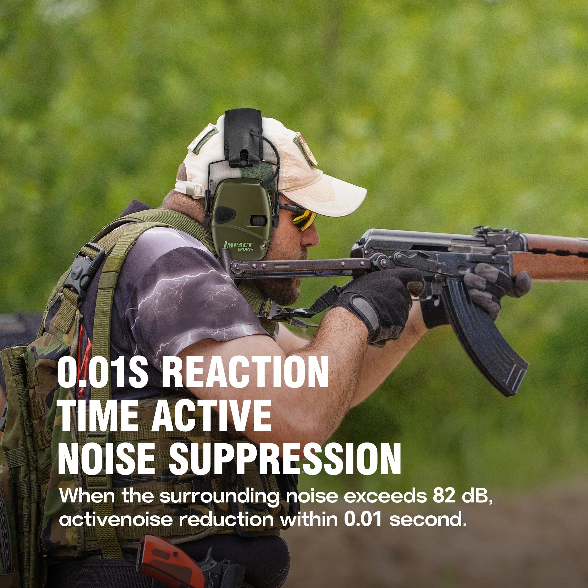 Original Tactical Electronic Earmuffs Pro Outdoor Shooting Hearing Protection with Noise Cancelling & Sound Amplification