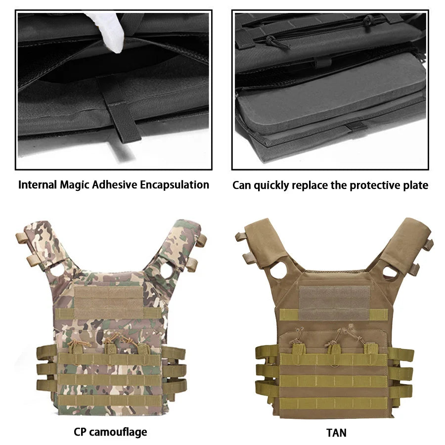 Ultra lightweight JPC structure | MOLLE global expansion | MOLLE+Magic Sticky dual system outdoor training vest
