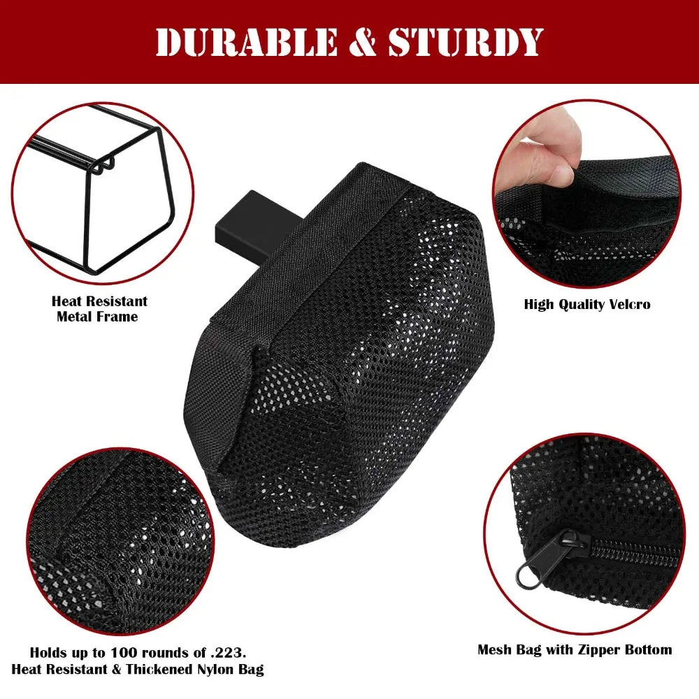 Quick Mount Release Shell Catcher with Detachable Picatinny Heat Resistant Thickened Brass Catcher Nylon Mesh for Rifle