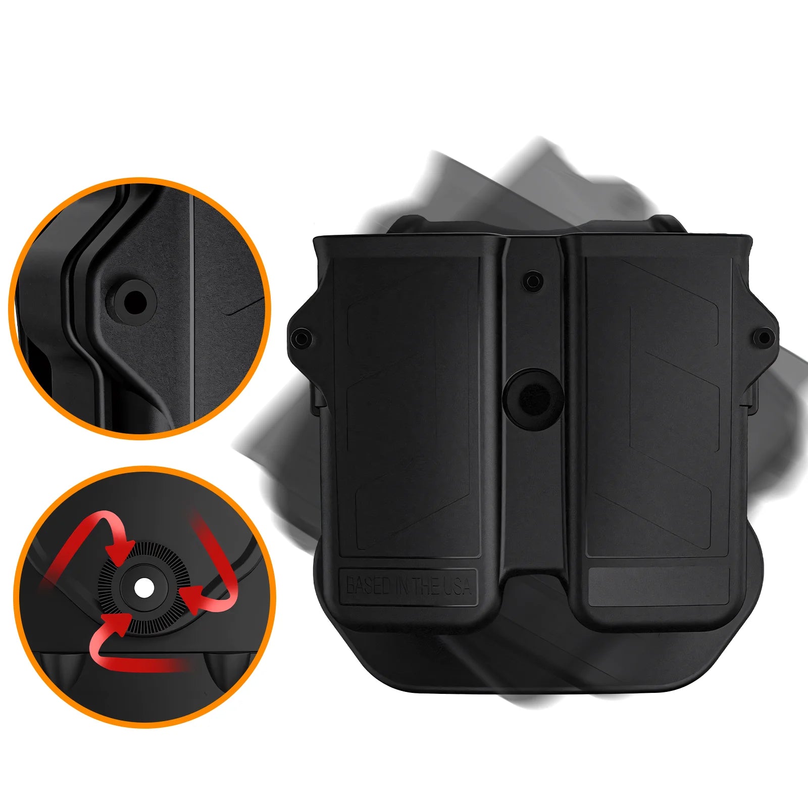 Tool Holder Universal Double Magazine Holder Pistol Mag Carrier 9mm 10mm .40S&W .357 .45ACP Single Double Stack Magazine Pouch