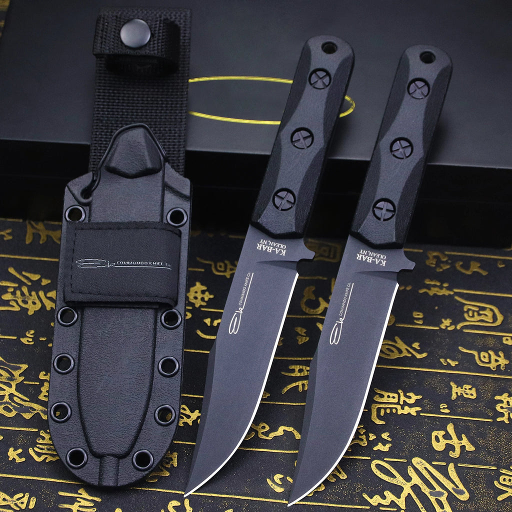 U.S.AKB-EK50 Jungle Hunting Straight Knife + Sheath, Outdoor Camping Survival Knife, Multi-purpose EDC Knife