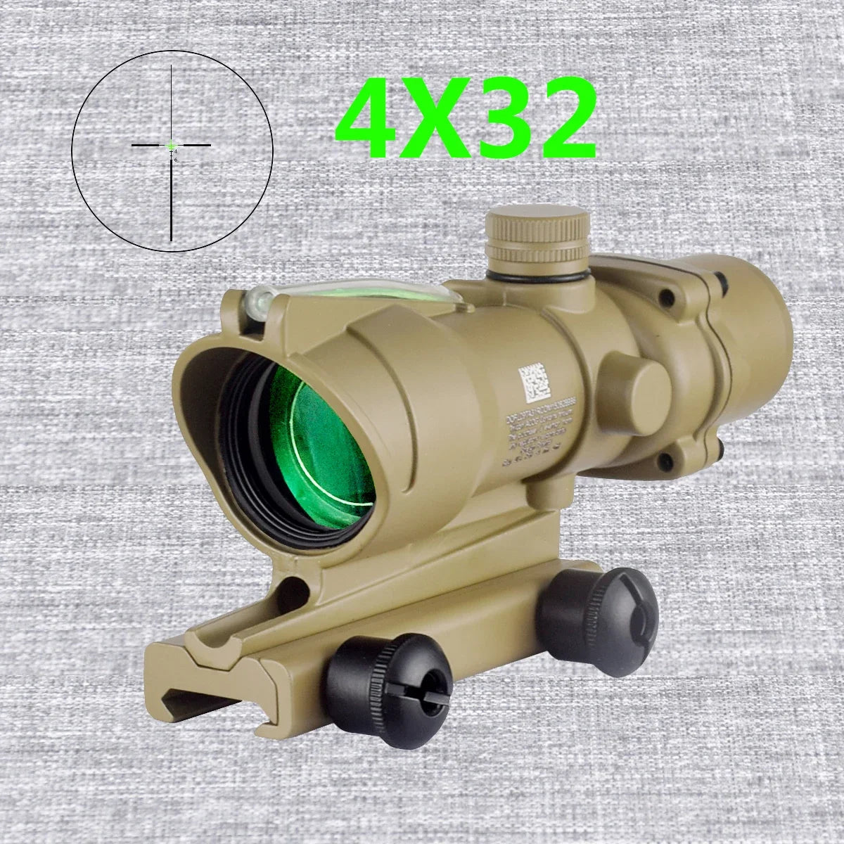 HOT 4X Magnifier 4X32 Real Fiber Optics Red Green Dot Sight Scope With RM Hunting 20mm Optic Scope Killflash Cover Cap