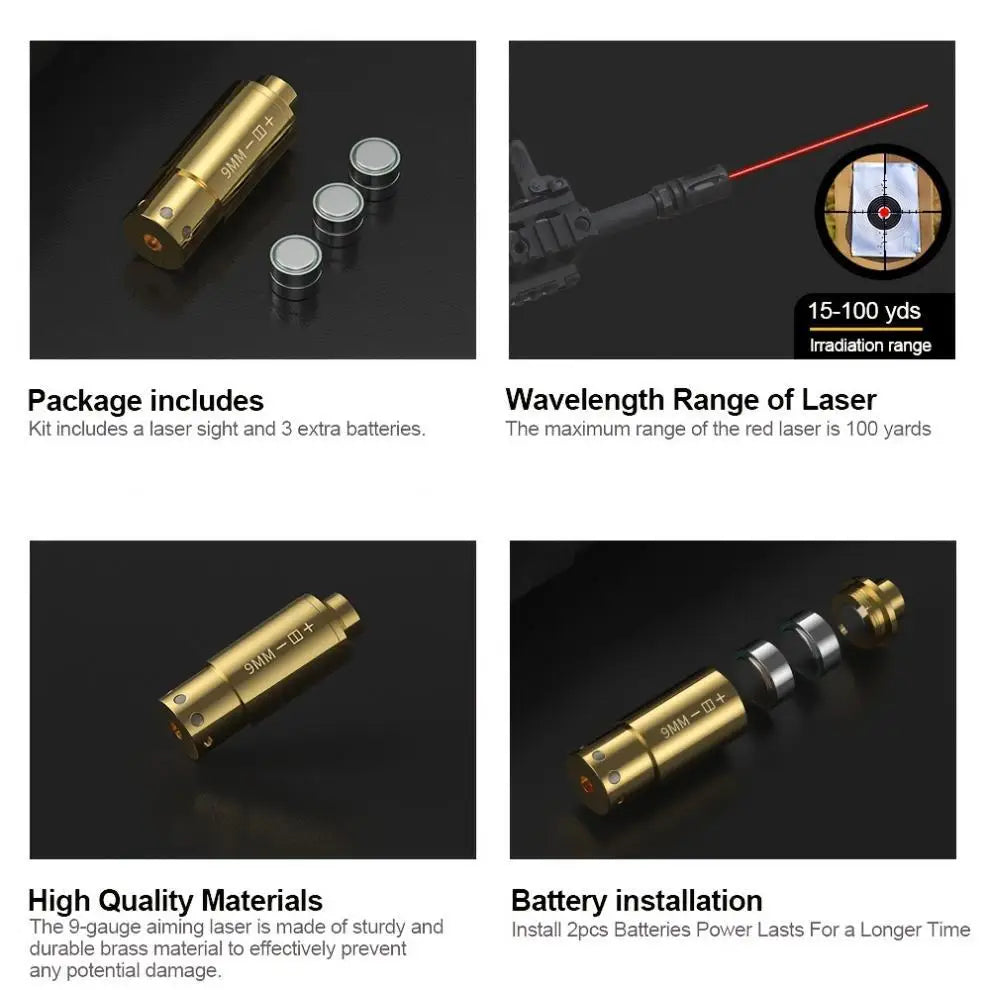 9mm/7.62/6/223rem/38spl/12ga/44mag/308win New Calibrator Calibration Tool Infrared Auxiliary Metal Multi-model