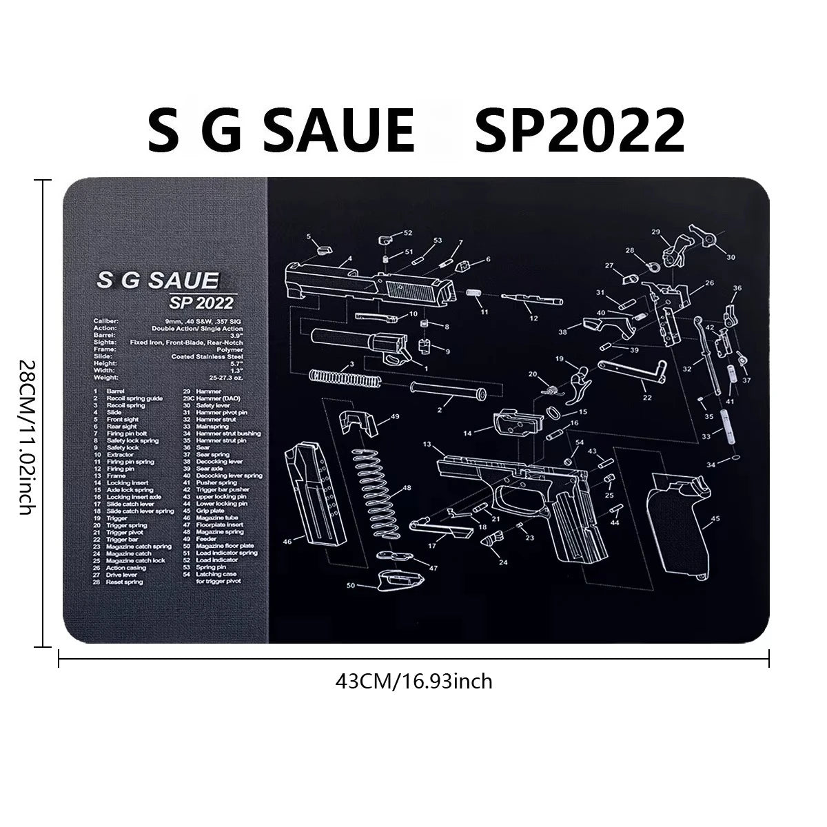 Gun Cleaning Rubber Mat Mouse Pad AR15 AK47 Remington 870 GLK GEN4 GEN 5 CZ-75 Punisher P220 P226 P229 Beret 92 1911 3D
