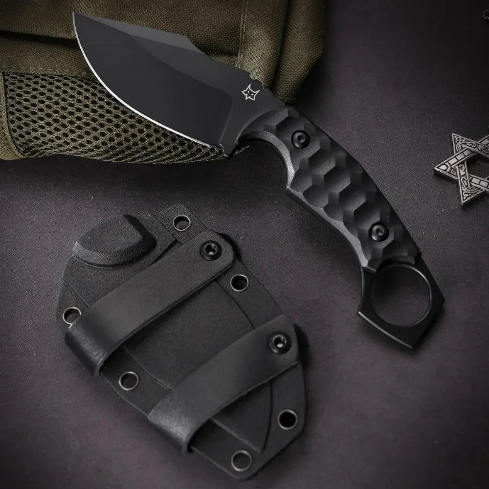 New Tactical Fixed Blade Knfie Sheath NioLox Steel Knife Fiberglass Handle Outdoor Survival Knife EDC Hunting Camping Knife