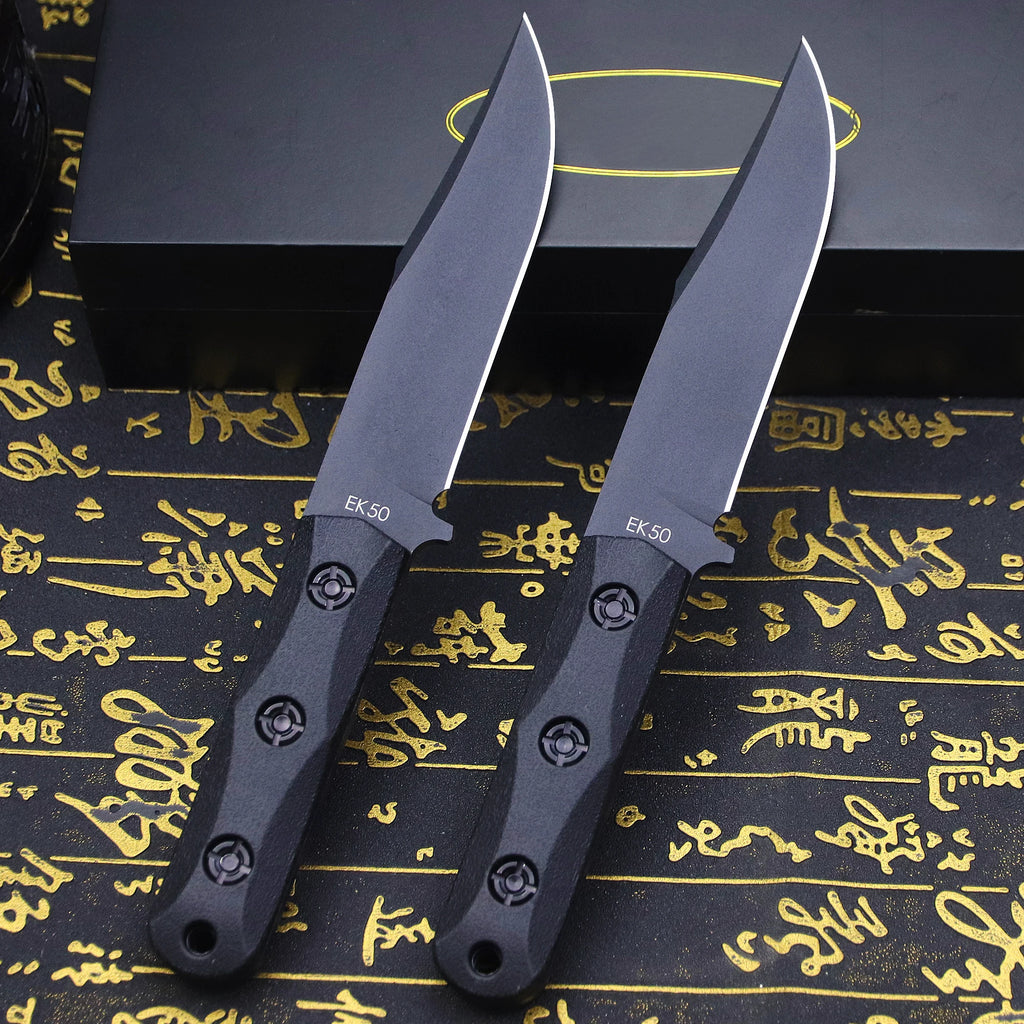U.S.AKB-EK50 Jungle Hunting Straight Knife + Sheath, Outdoor Camping Survival Knife, Multi-purpose EDC Knife