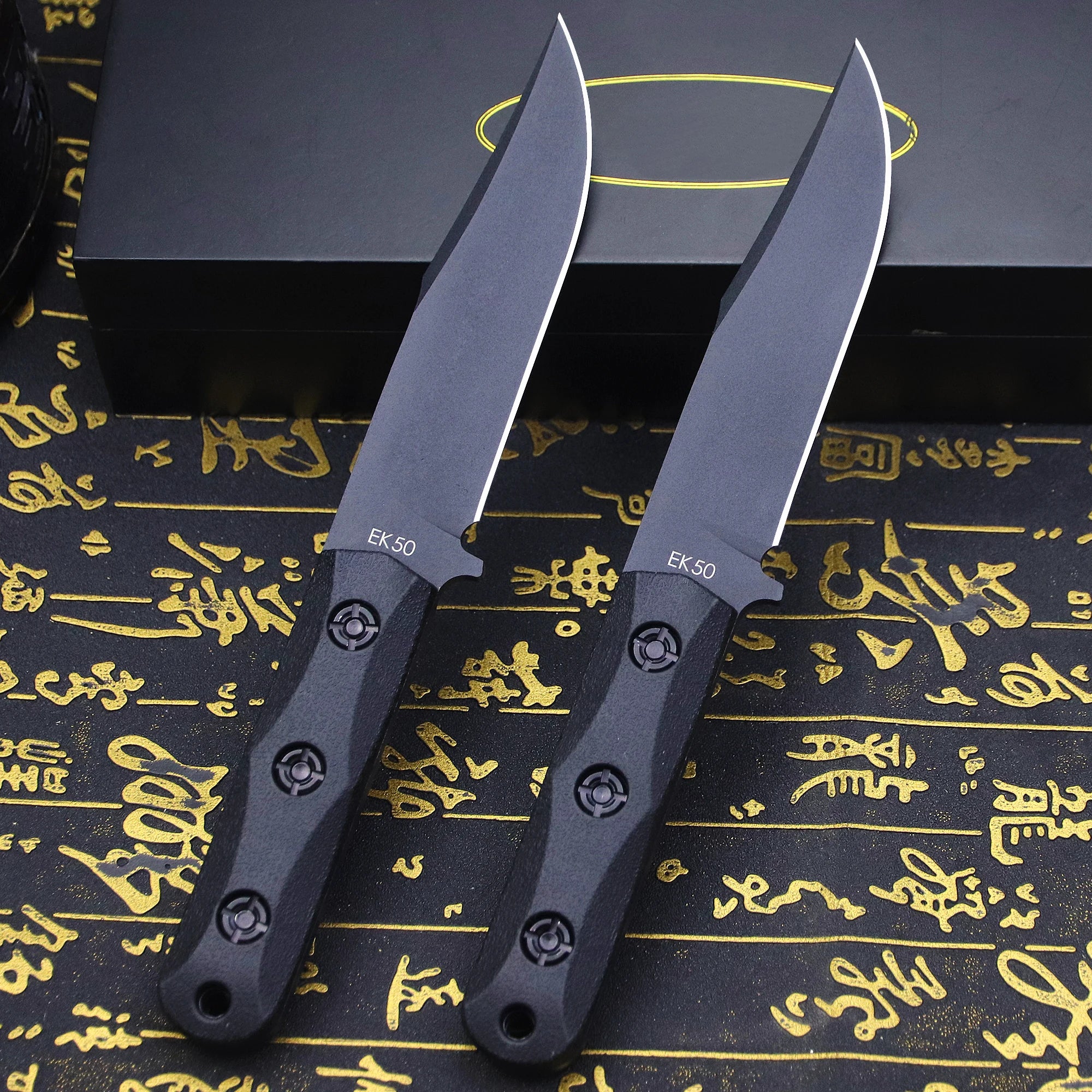 U.S.AKB-EK50 Jungle Hunting Straight Knife + Sheath, Outdoor Camping Survival Knife, Multi-purpose EDC Knife