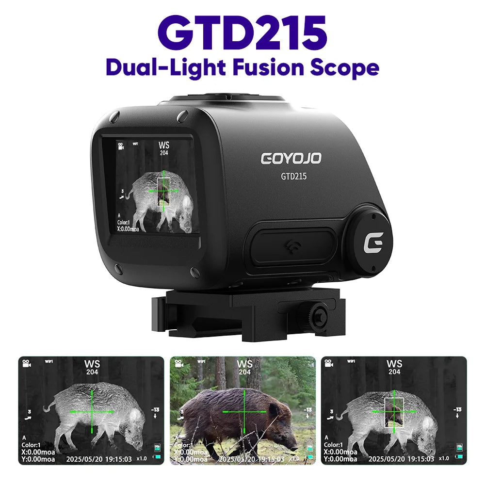 Dual Light Fusion Thermal Night Vision Hunting Monocular Multispectral Thermal Scope 2-inch HD Display Multiple Hot Imaging