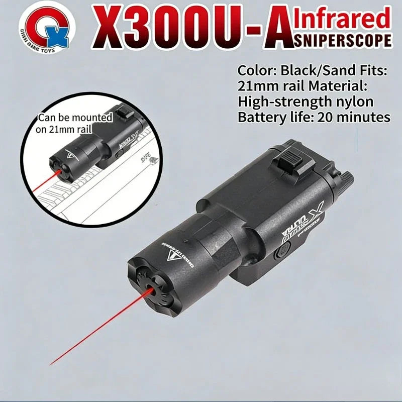 Multifunctional X300 Flashlight & Infrared Laser Sight for Airsoft Toy Guns with 20mm Rail