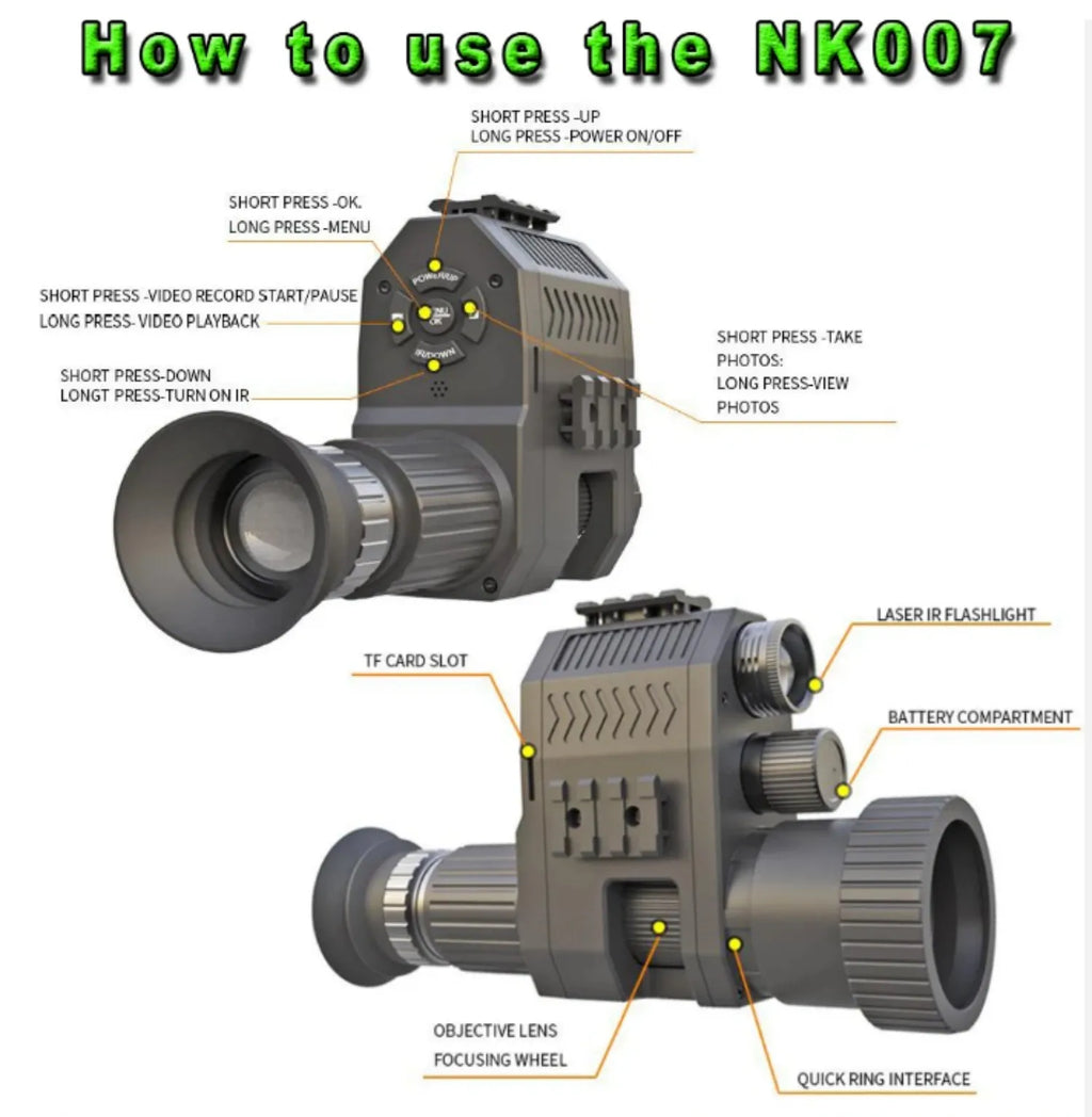 Megaorei NK007 PLUS Hunting Camera Military Infrared Rifle Scope Night Vision Optical HD Digital Telescope Outdoor Tactics